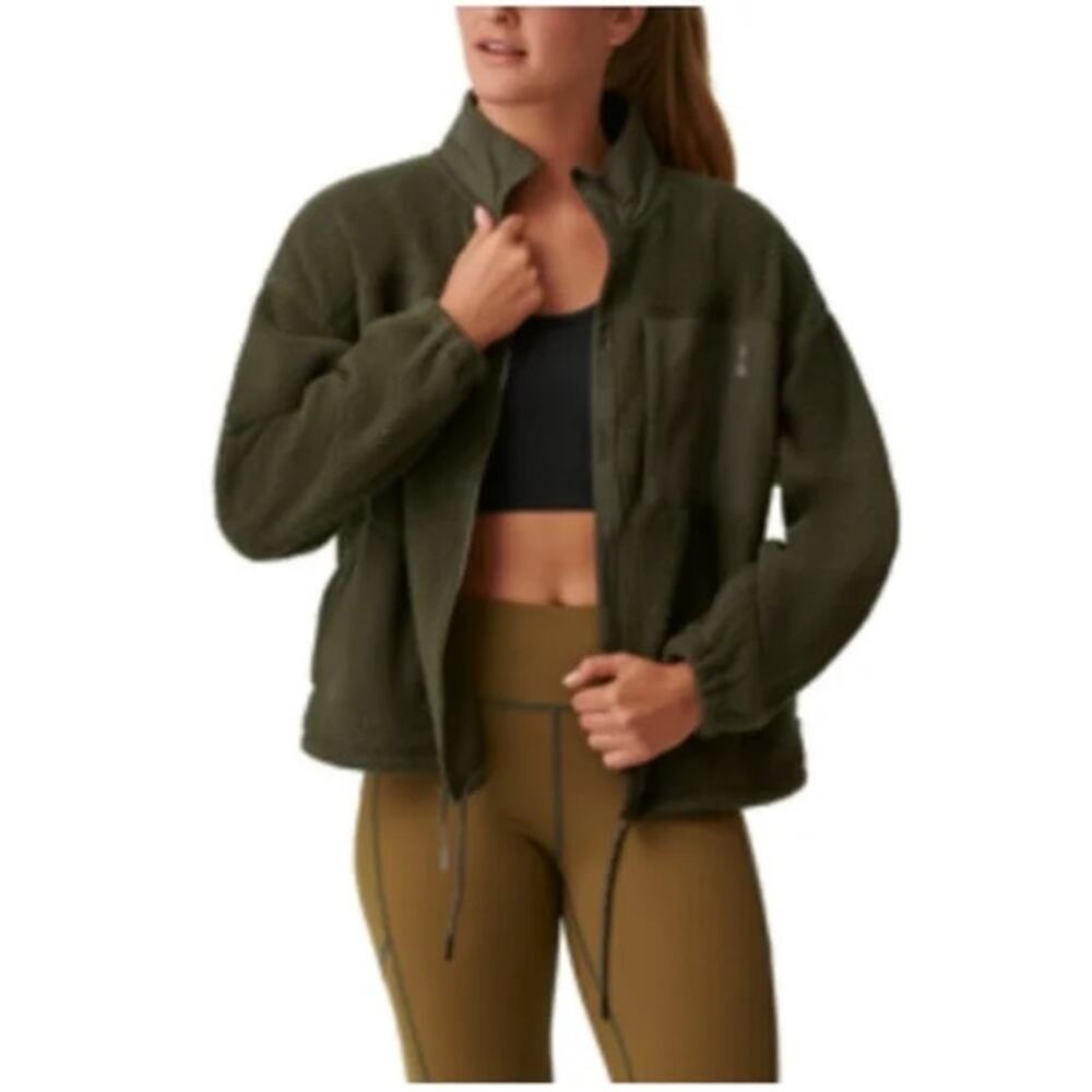 Bass Outdoors Womens Coastal Sherpa Jacket Small Green Fleece Outdoor NWT